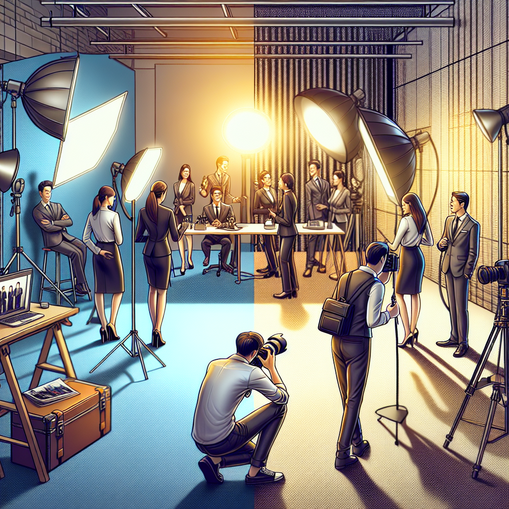 Różnice między sesją zdjęciową w studio a na terenie firmy.